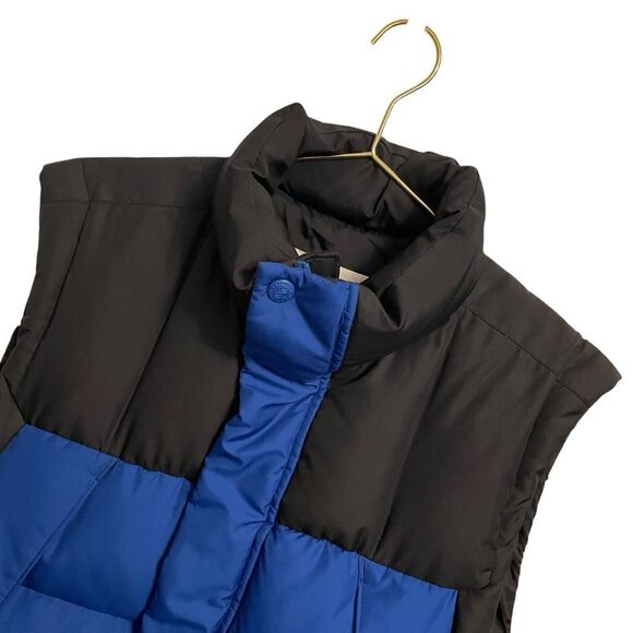 Vintage Columbia 90's Made in the USA Down Filled Puffer Vest Black Blue MED - Picture 2 of 7